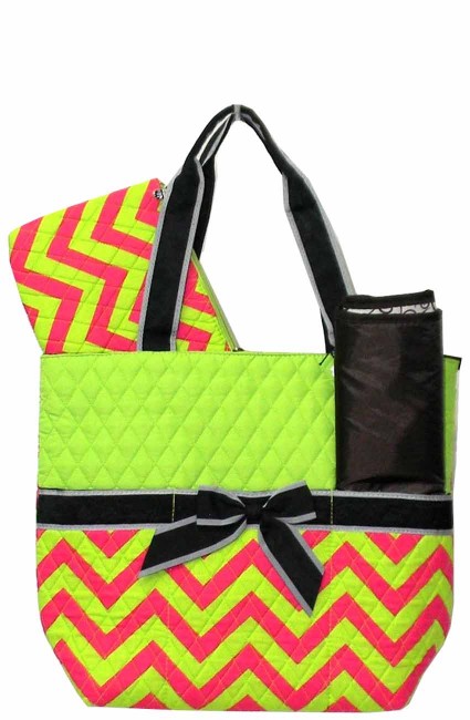 Diaper Bag-CC-601/FUS/LIME/BLK